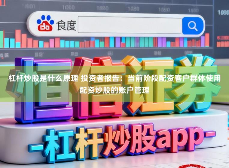 杠杆炒股是什么原理 投资者报告：当前阶段配资客户群体使用配资炒股的账户管理